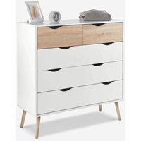 Moderne skandinavische Kommode weiß Eiche 5 Schubladen Kiricap. von AHD AMAZING HOME DESIGN