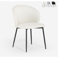 Moderner Esszimmer- und Küchenstuhl aus Designstoff Kadim - Weiß von AHD AMAZING HOME DESIGN