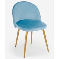 Moderner Stuhl Sessel Samt Küche Esszimmer Wohnzimmer goldene Beine Bert - Hellblau von AHD AMAZING HOME DESIGN