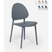 Moderner Stuhl für Küche, Terrasse und Esszimmer aus Polipropylen - Gladys - Dunkel Grau von AHD AMAZING HOME DESIGN