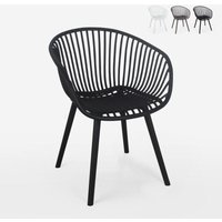 Moderner Stuhl mit Armlehnen für Esszimmer, Garten, Küche Philis - Schwarz von AHD AMAZING HOME DESIGN