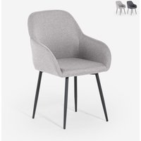 Moderner gepolsterter Stoffstuhl mit Armlehnen Rikku - Hellgrau Moderner gepolsterter Stoffstuhl mit Armlehnen Rikku - Hellgrau von AHD AMAZING HOME DESIGN