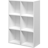 Modernes weißes Büro-Bücherregal mit 6 Würfelböden 65x30x97cm Ika 2 von AHD AMAZING HOME DESIGN