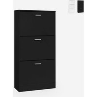 Platzsparender vertikaler Schuhschrank 63x24x115cm 3 Türen 18 Paar Schuhe Batu - Schwarz Platzsparender vertikaler Schuhschrank 63x24x115cm 3 Türen 18 Paar Schuhe Batu - Schwarz von AHD AMAZING HOME DESIGN