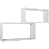 Rechteckiger 2er set wandregal mod. Bislungo farbe eiche gebleicht von AHD AMAZING HOME DESIGN