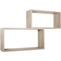 Rechteckiger 2er set wandregal mod. Bislungo farbe eiche sagerau von AHD AMAZING HOME DESIGN