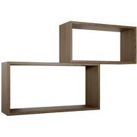 Rechteckiger 2er set wandregal mod. Bislungo farbe eiche tabak von AHD AMAZING HOME DESIGN