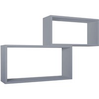 Rechteckiger 2er set wandregal mod. Bislungo farbe grau von AHD AMAZING HOME DESIGN