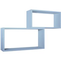 Rechteckiger 2er set wandregal mod. Bislungo farbe ostseeblau von AHD AMAZING HOME DESIGN