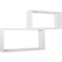 Rechteckiger 2er set wandregal mod. Bislungo farbe weiss von AHD AMAZING HOME DESIGN