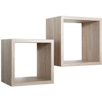 Rechteckiger 2er set wandregal mod. Q-bis Maxi farbe Eiche natur gebürstet von AHD AMAZING HOME DESIGN