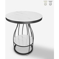 Runder Couchtisch 50x63cm goldschwarzes Metall und Marmor Neep XL - Schwarz Runder Couchtisch 50x63cm goldschwarzes Metall und Marmor Neep XL - Schwarz von AHD AMAZING HOME DESIGN