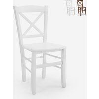 Rustikaler klassischer Holzstuhl für Restaurant, Esszimmer, Bar - Modell Venezia Croce - Weiß von AHD AMAZING HOME DESIGN