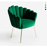 Samt Sessel in modernem Design vergoldete Beine Calicis - Dunkel Grün von AHD AMAZING HOME DESIGN