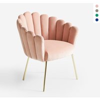 Samt Sessel in modernem Design vergoldete Beine Calicis - Pink von AHD AMAZING HOME DESIGN