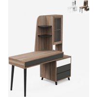 Schreibtisch 120x55 cm modernes Design Vitrine Home Office Noly - Natur von AHD AMAZING HOME DESIGN