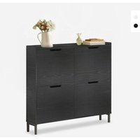 Schuhregal Schuhschrank Eingang 4 Klappfächer 8 Paar Schuhe Botes - Schwarz von AHD AMAZING HOME DESIGN