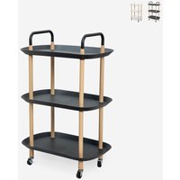Servierwagen Küche Design mit Rädern 3 Ablagen Wala Plus - Schwarz von AHD AMAZING HOME DESIGN
