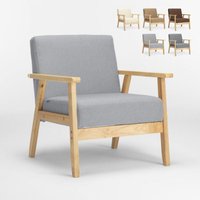 Sessel Holzstuhl Im Skandinavischen Vintage-Design mit Armlehnen Uteplass - Grau von AHD AMAZING HOME DESIGN