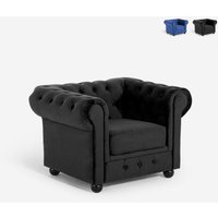 Sessel Wohnzimmer klassischer Stil Chesterfield Samt Coventry - Schwarz Sessel Wohnzimmer klassischer Stil Chesterfield Samt Coventry - Schwarz von AHD AMAZING HOME DESIGN