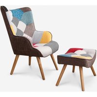 Sessel mit Hocker in modernem Design Patchwork Patchy Plus von AHD AMAZING HOME DESIGN