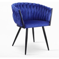 Sessel samt Design mit Armlehnen Küche Wohnzimmer Chantilly - Blau von AHD AMAZING HOME DESIGN