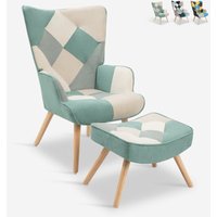 Ahd Amazing Home Design - Set Sessel Patchwork + Fußhocker skandinavischen Stils Chapty Plus - Patchwork 1 von AHD AMAZING HOME DESIGN