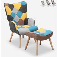 Set Sessel Patchwork + Fußhocker skandinavischen Stils Chapty Plus - Patchwork 2 Set Sessel Patchwork + Fußhocker skandinavischen Stils Chapty Plus - Patchwork 2 von AHD AMAZING HOME DESIGN
