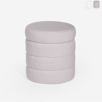 Sitzhocker Bouclé Stauraum Zylinder Design Wohnzimmer Mugi - Grau Sitzhocker Bouclé Stauraum Zylinder Design Wohnzimmer Mugi - Grau von AHD AMAZING HOME DESIGN