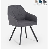 Stoffstuhl mit Armlehnen für Esszimmer und Küche Rakna - Dunkel Grau Stoffstuhl mit Armlehnen für Esszimmer und Küche Rakna - Dunkel Grau von AHD AMAZING HOME DESIGN