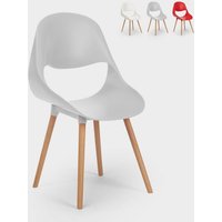 Stühle für Küche und Bar Polypropylen Holz Modernes Design Shell - Grau von AHD AMAZING HOME DESIGN