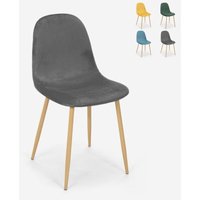 Stuhl Design Nordic Beine Holz Stoff Küche Bar Restaurant Salmon - Grau von AHD AMAZING HOME DESIGN