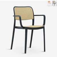 Stuhl Garten Küche aus Polypropylen mit Wiener Armlehnen Varmi - Schwarz Stuhl Garten Küche aus Polypropylen mit Wiener Armlehnen Varmi - Schwarz von AHD AMAZING HOME DESIGN