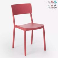 Stuhl aus Polypropylen in modernem Design für Küche Bar Restaurant Garten Liner - Rot von AHD AMAZING HOME DESIGN