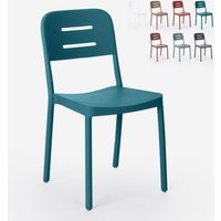 Stuhl aus Polypropylen in modernem Design für Küche Bar Restaurant Garten Mose - Blau von AHD AMAZING HOME DESIGN