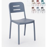 Stuhl aus Polypropylen in modernem Design für Küche Bar Restaurant Garten Mose - Hellgrau von AHD AMAZING HOME DESIGN