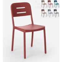 Stuhl aus Polypropylen in modernem Design für Küche Bar Restaurant Garten Mose - Rot von AHD AMAZING HOME DESIGN