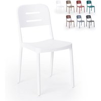 Stuhl aus Polypropylen in modernem Design für Küche Bar Restaurant Garten Mose - Weiß von AHD AMAZING HOME DESIGN