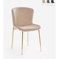 Stuhl aus Stoff Design Esszimmer mit goldfarbenen Beinen Virin - Beige von AHD AMAZING HOME DESIGN