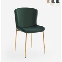 Stuhl aus Stoff Design Esszimmer mit goldfarbenen Beinen Virin - Dunkel Grün von AHD AMAZING HOME DESIGN