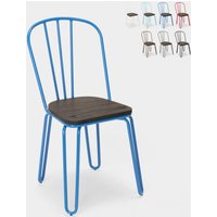 Stuhl für bar- und küche aus stahl im industriestil Ferrum - Blau von AHD AMAZING HOME DESIGN