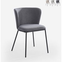 Stuhl für das Esszimmer in modernem Design aus Stoff mit schwarzen Beinen Lasta - Dunkel Grau von AHD AMAZING HOME DESIGN