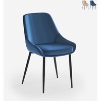 Stuhl gepolstert modern aus Samt für Küche Esszimmer Jarva - Hellblau von AHD AMAZING HOME DESIGN
