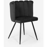 Stuhl gepolsterter Polstersessel in Muschelform Shelly - Schwarz von AHD AMAZING HOME DESIGN