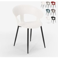 Stuhl im modernen Design aus Metall und Polypropylen für Küche Bar Restaurant Evelyn - Weiß Stuhl im modernen Design aus Metall und Polypropylen für Küche Bar Restaurant Evelyn - Weiß von AHD AMAZING HOME DESIGN