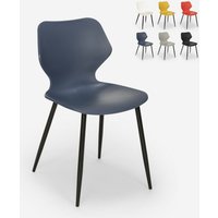 Stuhl in modernem Design Polypropylen Metall Esszimmer Restaurant Ladysmith - Blau von AHD AMAZING HOME DESIGN