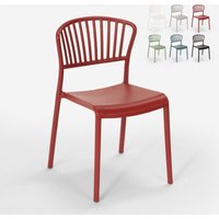 Stuhl in modernem Design aus Polypropylen für Küche Bar Restaurant und Außen Vivienne - Rot von AHD AMAZING HOME DESIGN