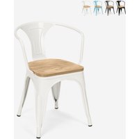 Stuhl industrie-design bar küche Steel Wood Arm Light - Weiß von AHD AMAZING HOME DESIGN