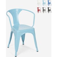 Stuhl industriesstil mit stahlarmlehnen für küche und bar Steel Arm - Hellblau von AHD AMAZING HOME DESIGN