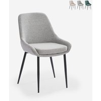 Stuhl modern Küche aus Stoff mit schwarzen Metallbeinen Piros - Grau von AHD AMAZING HOME DESIGN